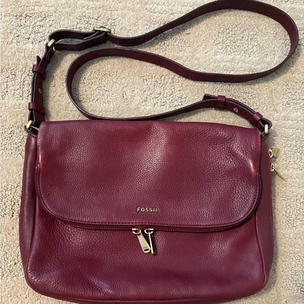 Fossil burgundy crossbody bag